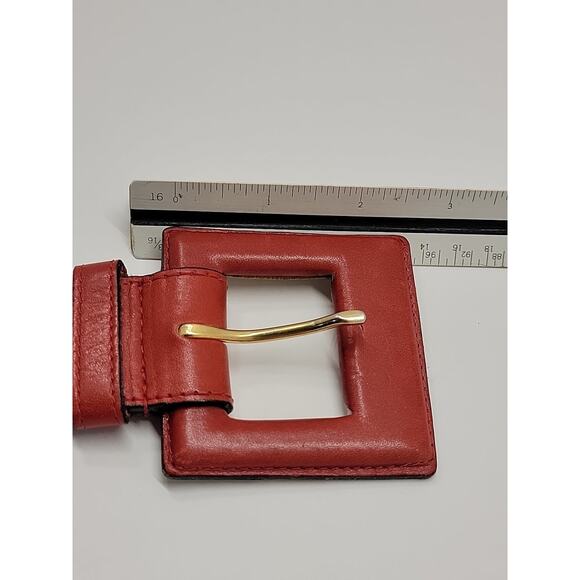 Roncelli Vintage Red Leather Feather Belt Small Boho Southwest Native Style Rare - Picture 9 of 16